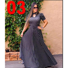 Load image into Gallery viewer, Women Long Maxi Dress Summer Floral Print Bohemian Beach Dress Casual Short Sleeve Bandage Party Dress Plus Size Vestidos